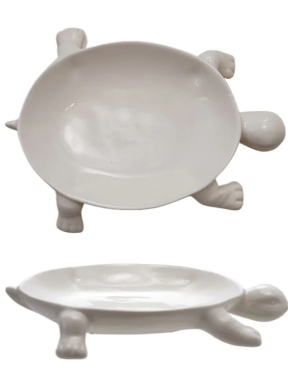 White Ceramic Tortoise Soap Trinket Dish